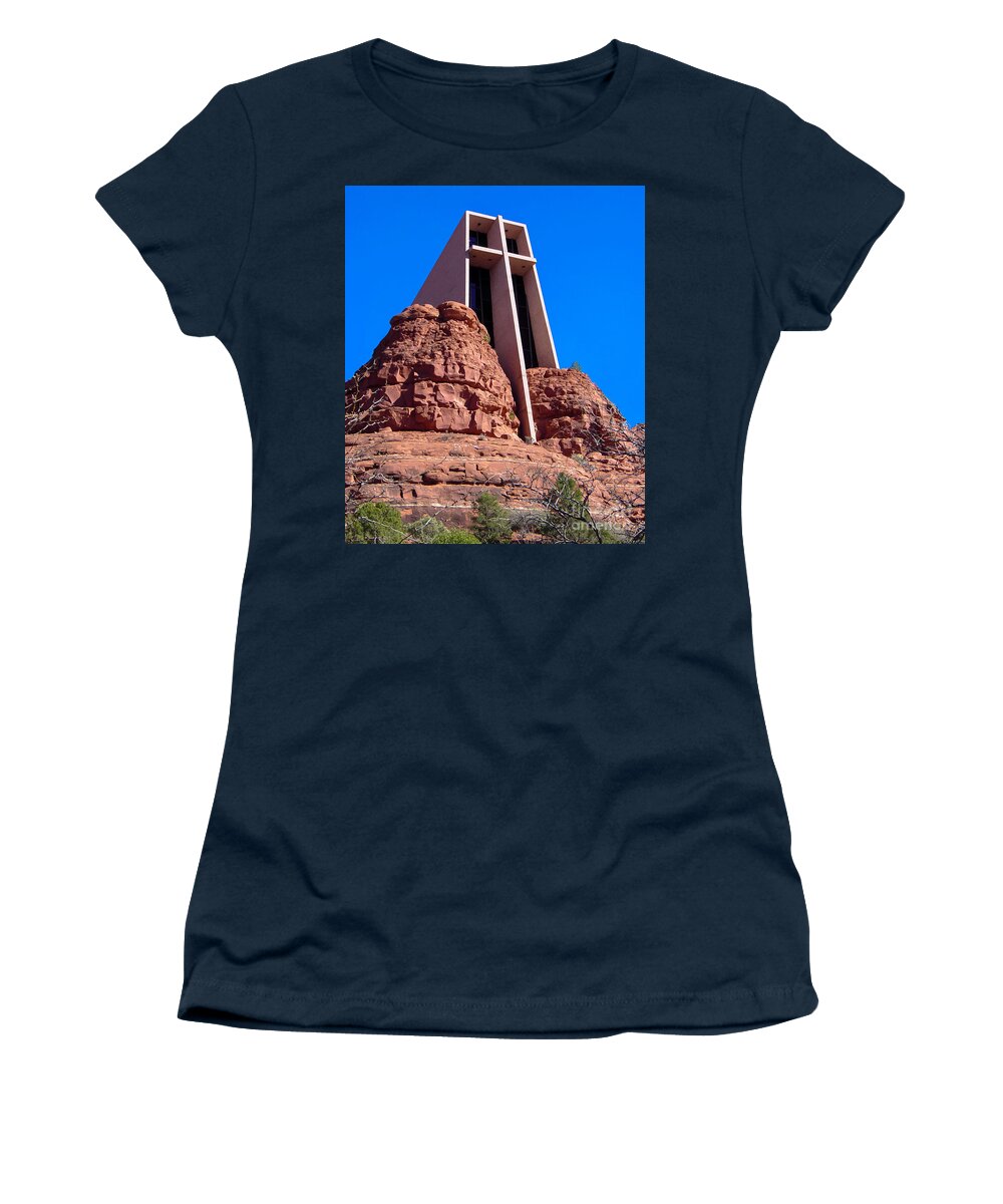 Chapel Of The Holy Cross Women's T-Shirt featuring the photograph Chapel of the Holy Cross by Eye Olating Images