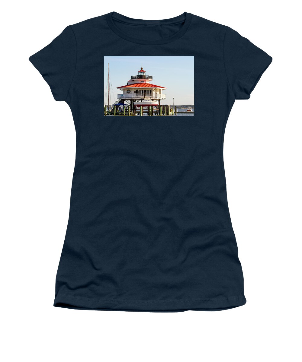 Chesapeake Women's T-Shirt featuring the photograph Choptank River Lighthouse by Karen Foley