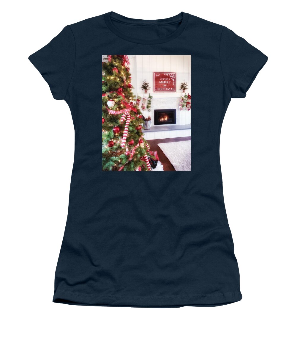 Home Women's T-Shirt featuring the photograph Christmas Eve by Steph Gabler