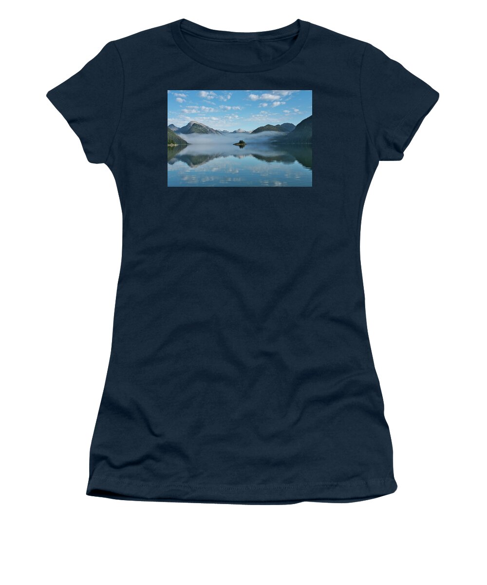 Alaska Women's T-Shirt featuring the photograph Clearing Mist in Dundas Bay by Michele Cornelius