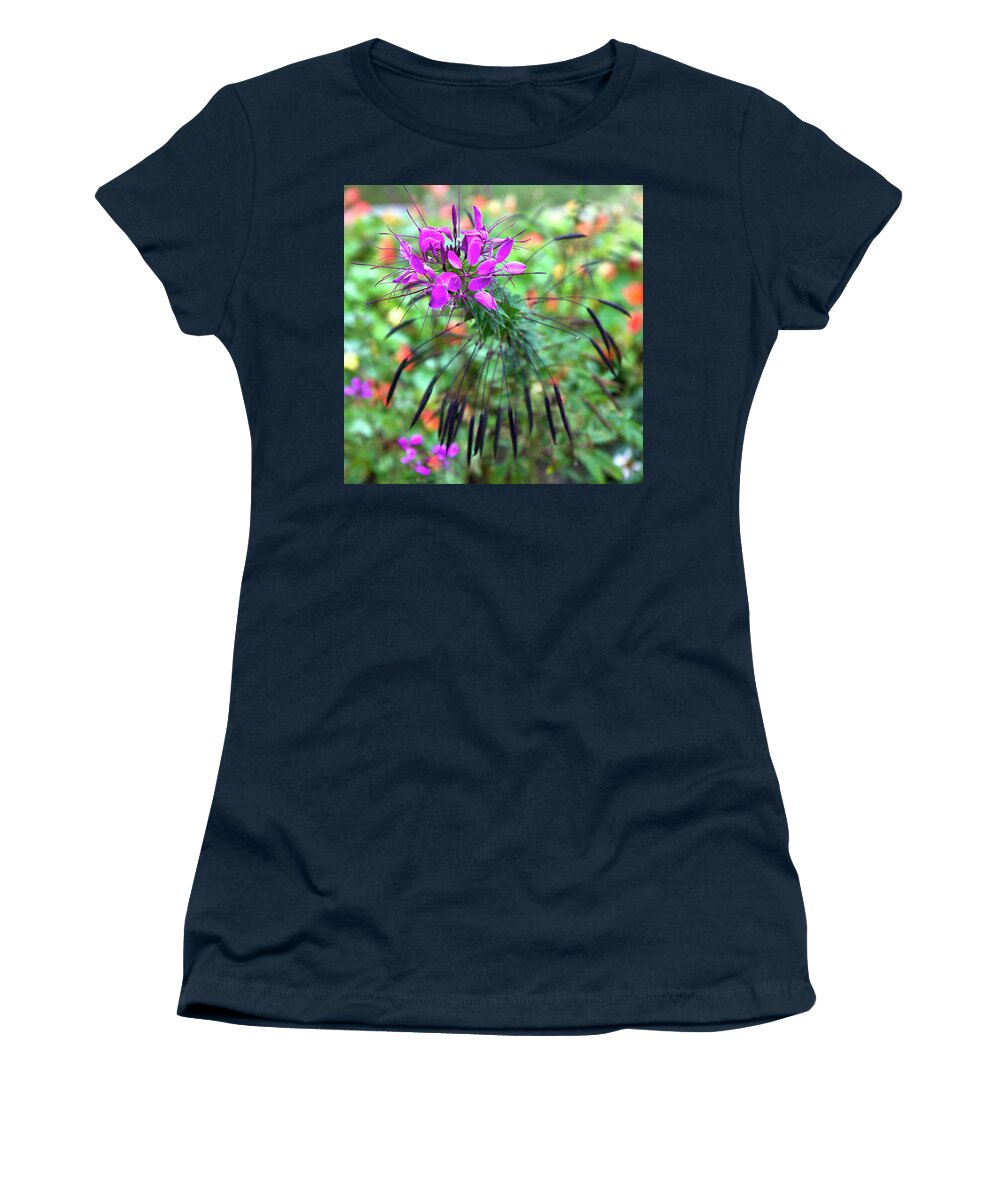 Flower Women's T-Shirt featuring the photograph Cleome - The Rose Queen by Noa Mohlabane
