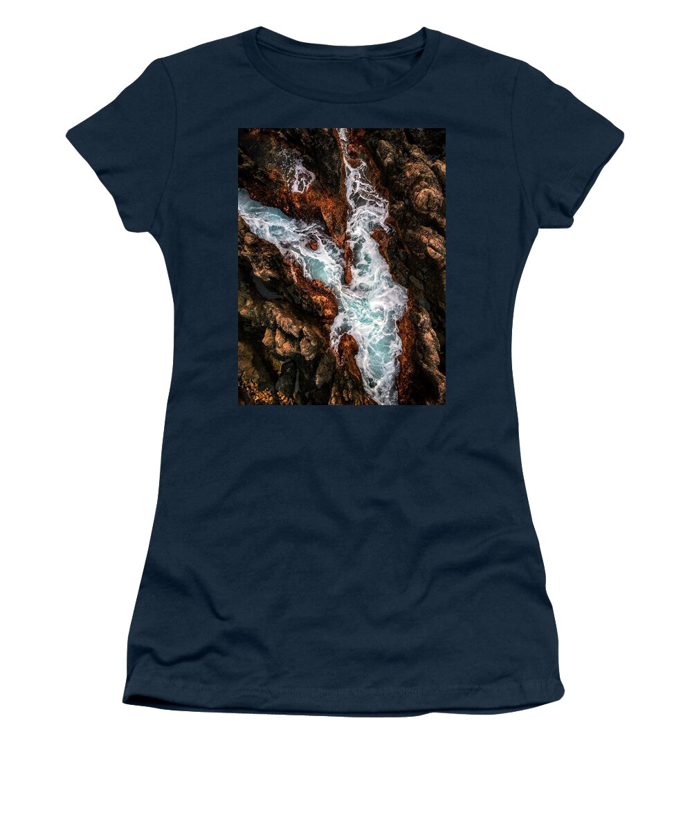 Kona Women's T-Shirt featuring the photograph Coastline Design by Christopher Johnson