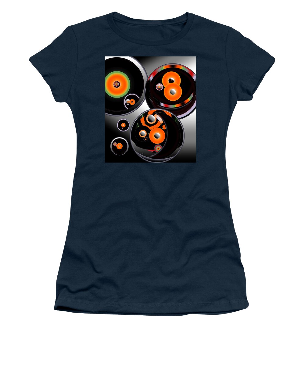 Modern Abstract Women's T-Shirt featuring the drawing Cog In The Machine by Joan Stratton