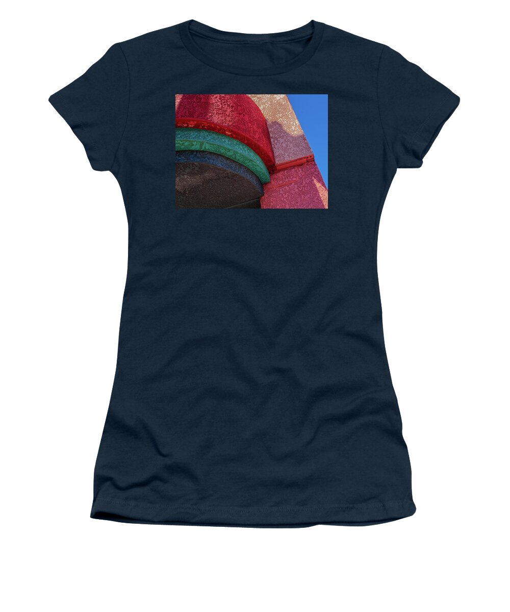 Art Deco Women's T-Shirt featuring the photograph Colorful Art Deco Building Exterior Tucson Arizona by Gene Martin horizontal by David Smith