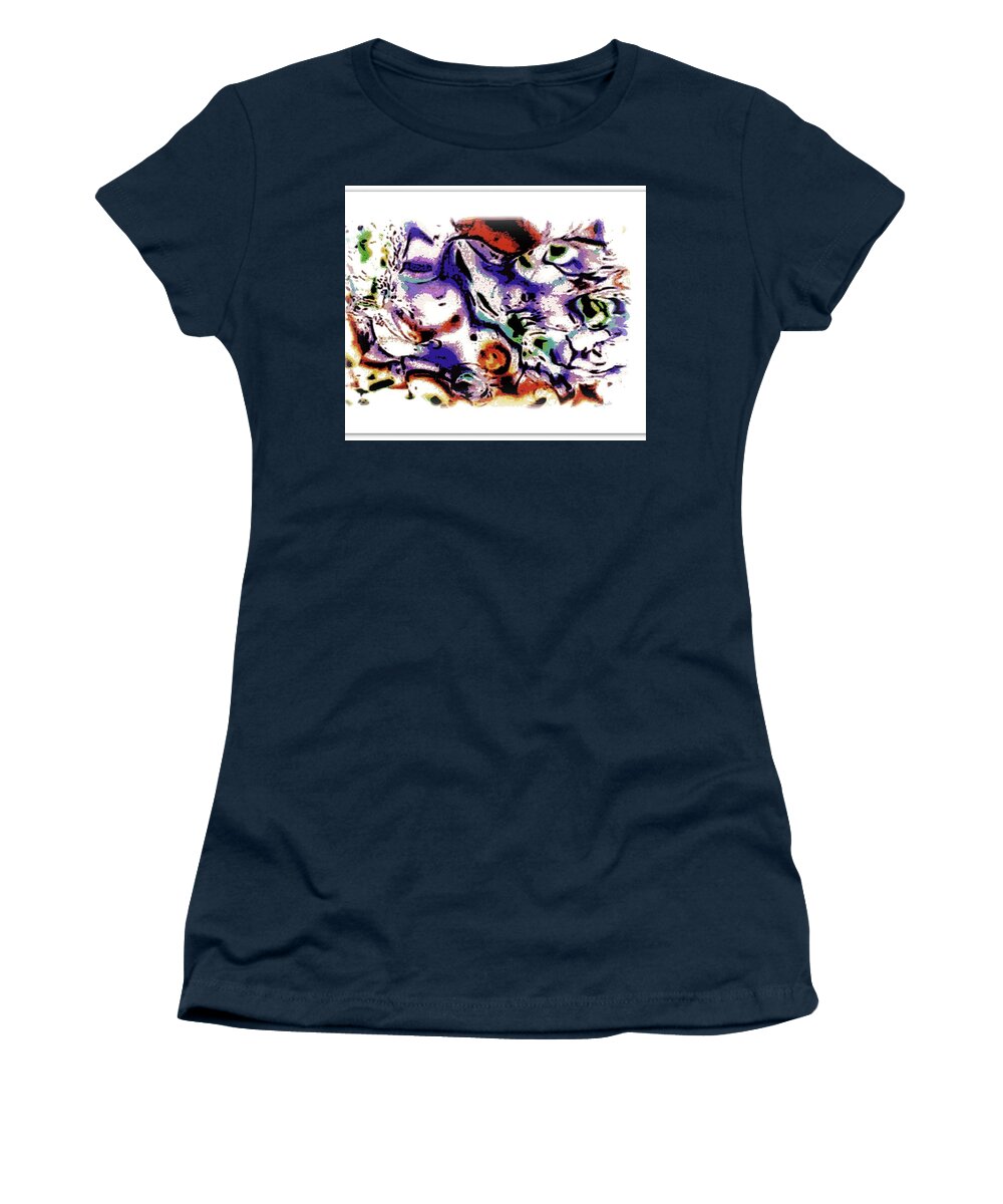 Abstract Women's T-Shirt featuring the mixed media Comapny's Coming by YoMamaBird Rhonda