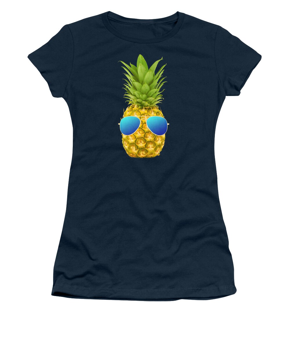 Pineapple Women's T-Shirt featuring the digital art Cool Pineapple by Filip Schpindel