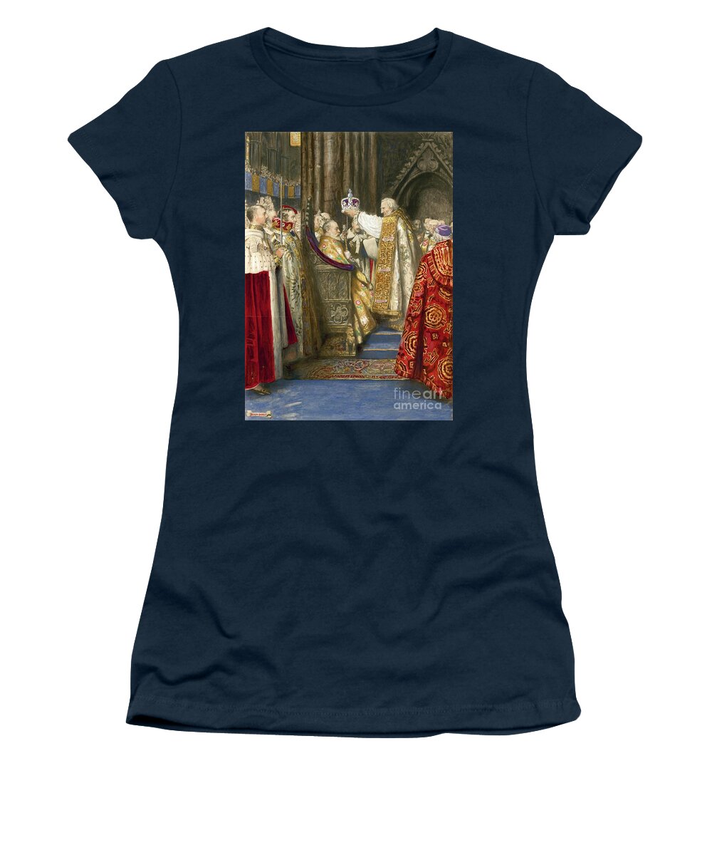 19th Century Women's T-Shirt featuring the painting Coronation Of King Edward Vii And Queen Alexandra, 1904 by Byam Shaw