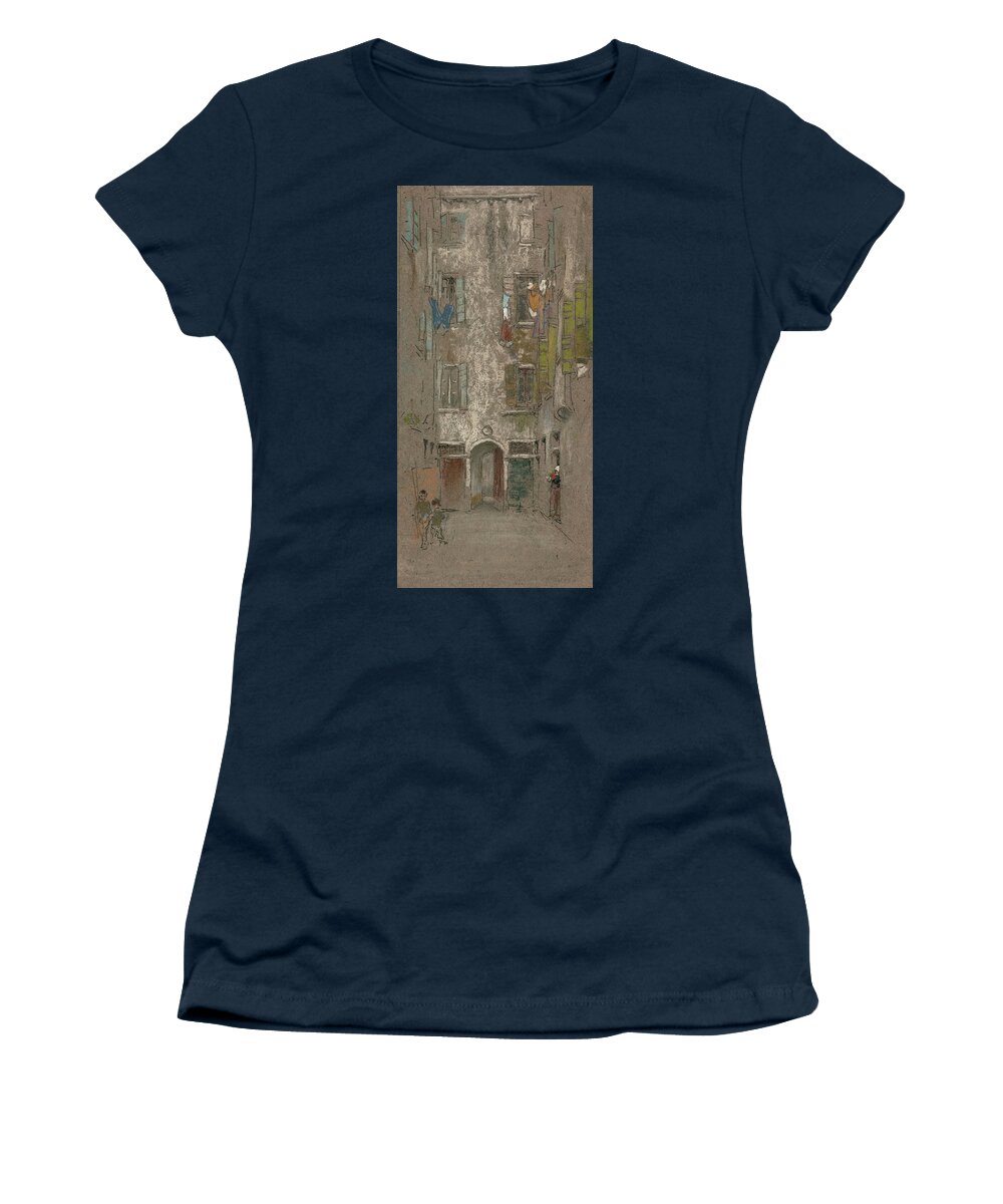19th Century Art Women's T-Shirt featuring the drawing Corte del Paradiso by James Abbott McNeill Whistler