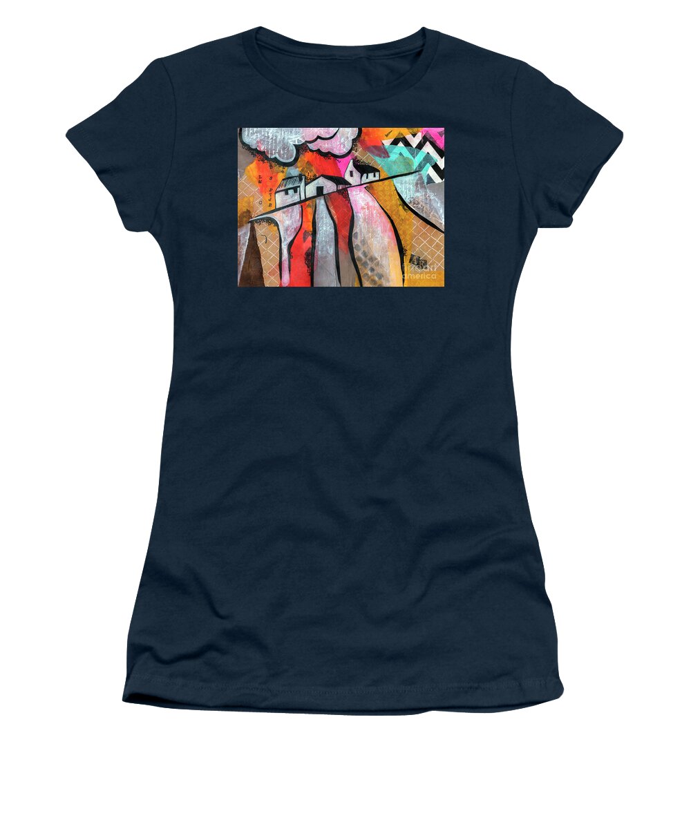  Painting Women's T-Shirt featuring the mixed media Country Life by Ariadna De Raadt