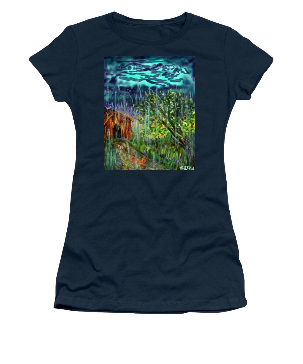 Country Women's T-Shirt featuring the digital art Country Storm by Angela Weddle
