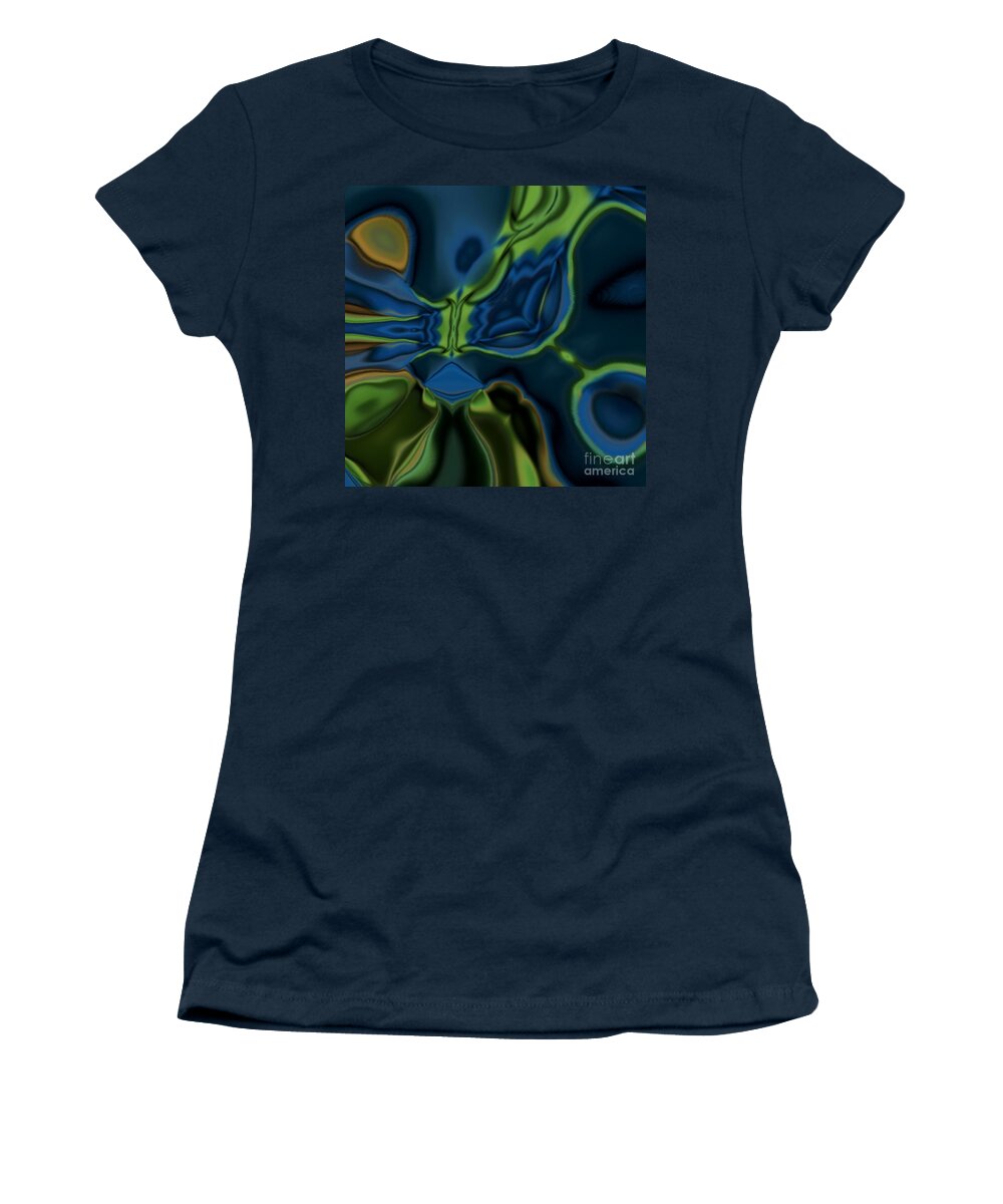 Blue Women's T-Shirt featuring the digital art Dark Secret by Designs By L