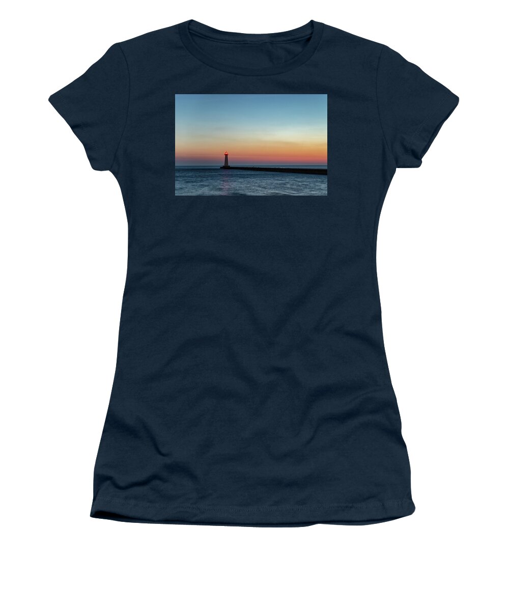 Lake Ontario Women's T-Shirt featuring the photograph Dawn at Sodus Point by Rod Best
