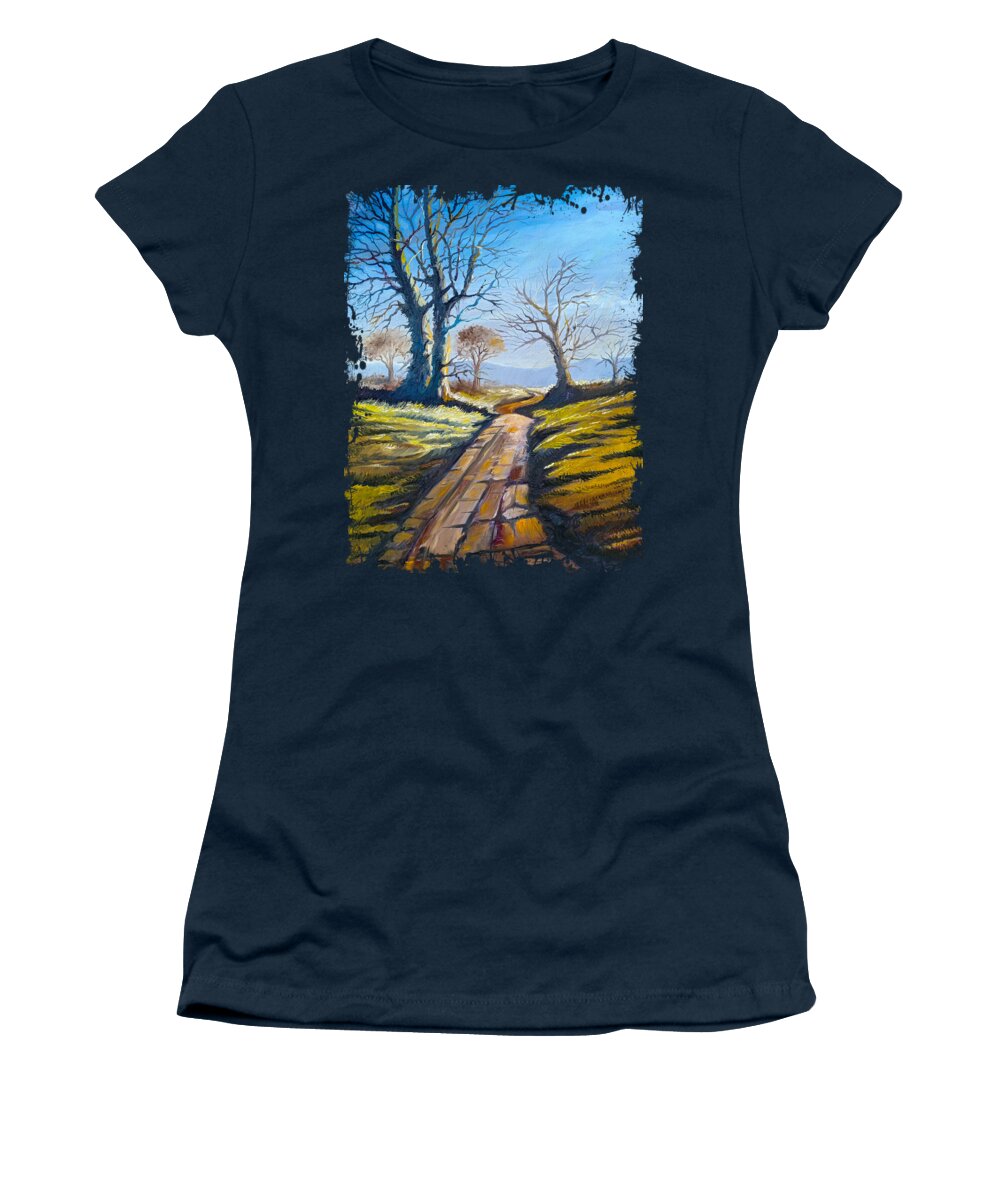 Tree Women's T-Shirt featuring the painting Deciduous Trees by Anthony Mwangi