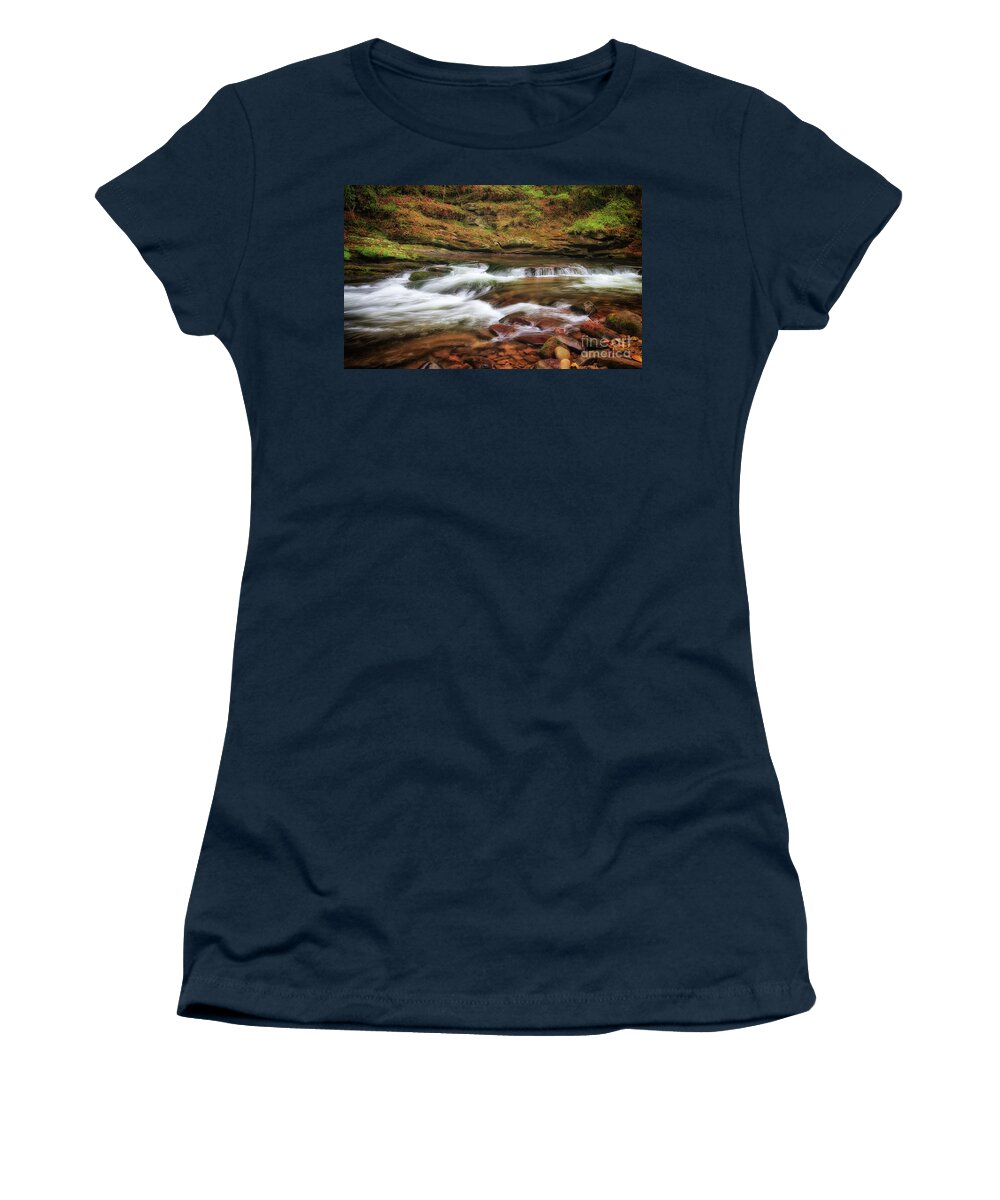 Deep Women's T-Shirt featuring the photograph Deep Water Creek by Bill Frische