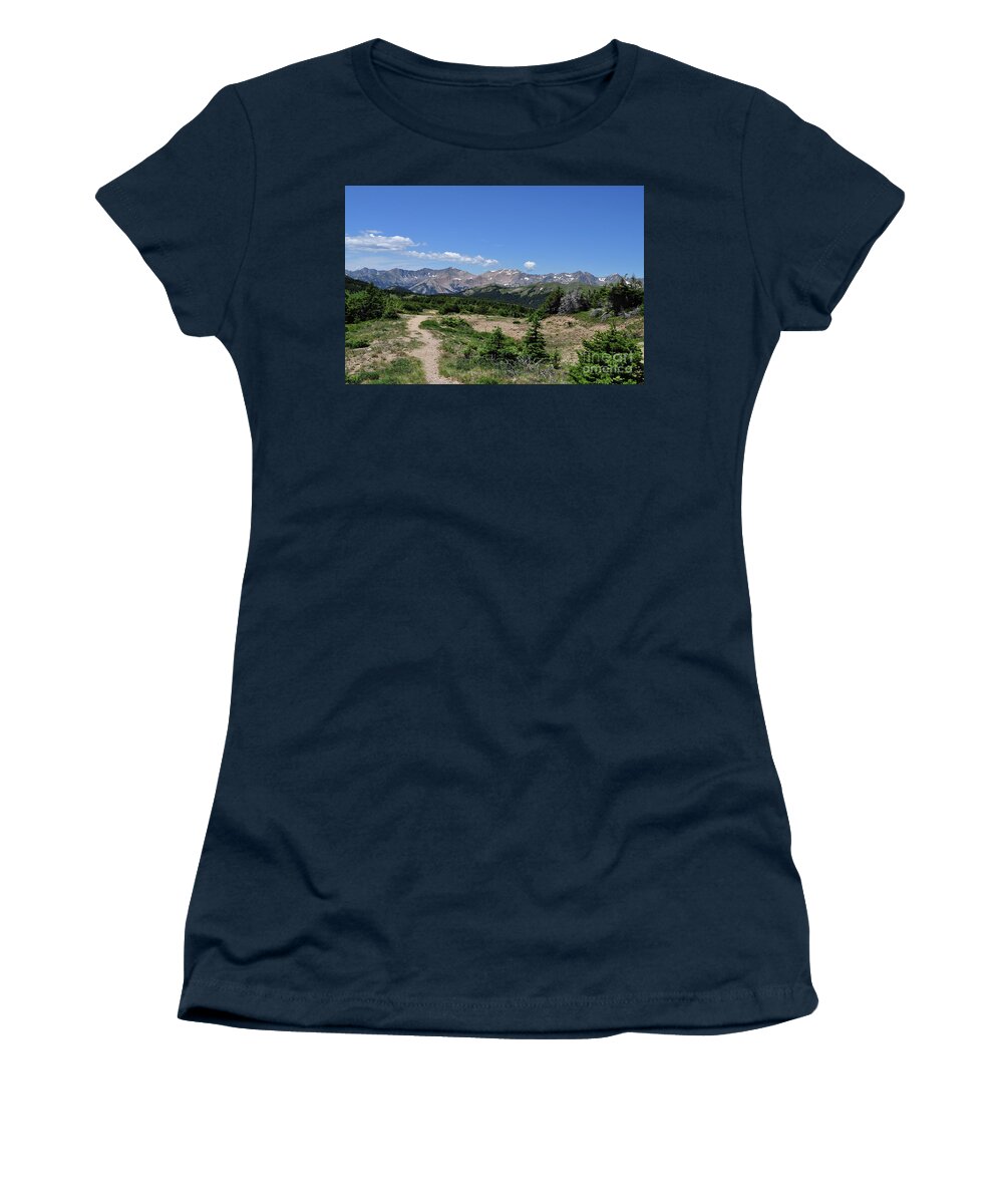 Trail Women's T-Shirt featuring the photograph Descending to Timberline by Julia McHugh