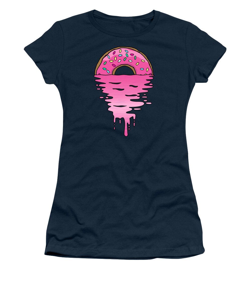 Lemon Women's T-Shirt featuring the digital art Donut Sunset by Megan Miller