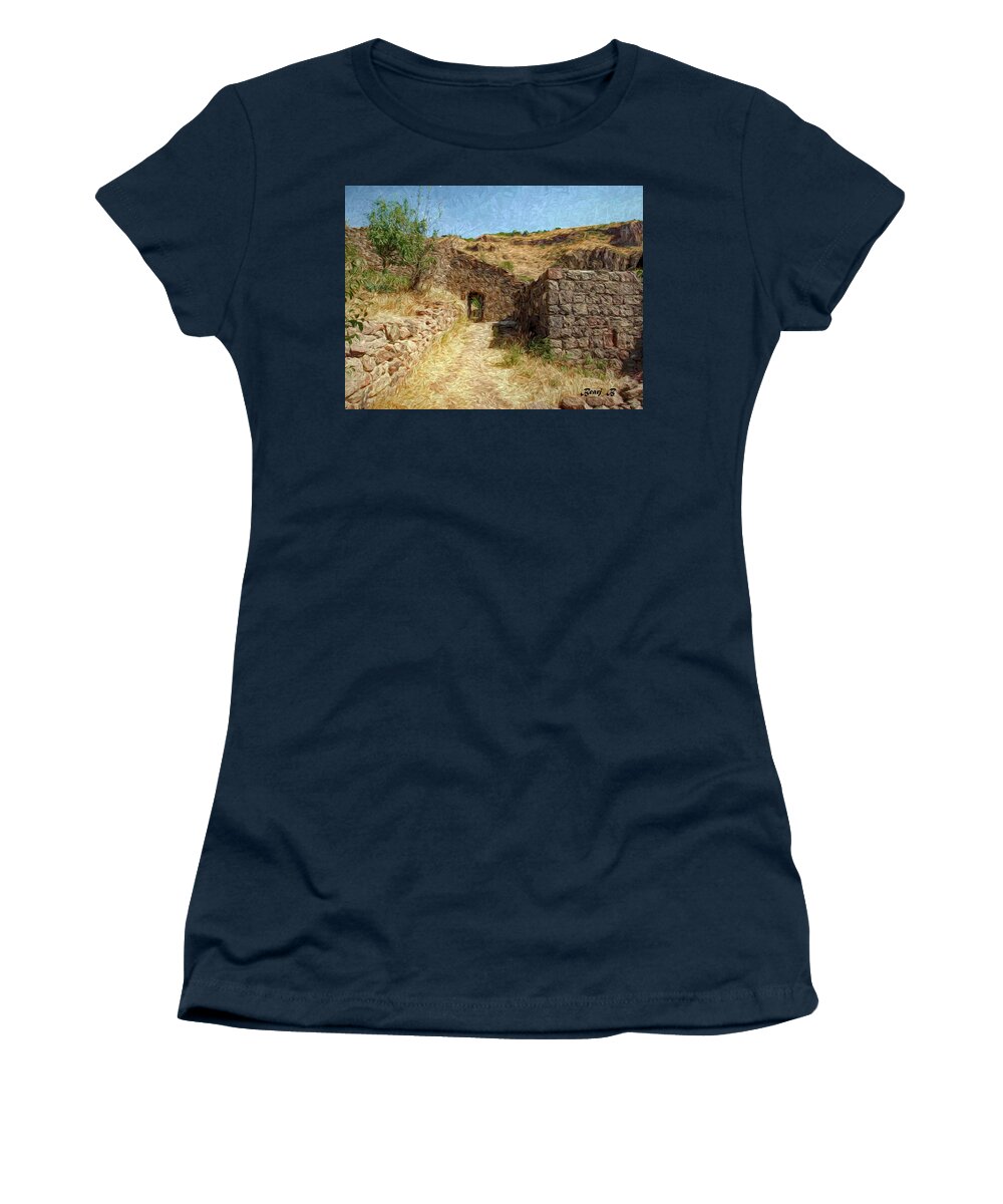Monastery Women's T-Shirt featuring the photograph Door to the Monastery 2 by Bearj B Photo Art