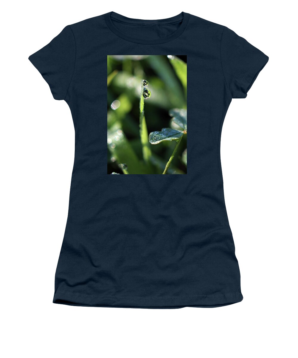 Dew Drops Women's T-Shirt featuring the photograph Double Vision by Michelle Wermuth