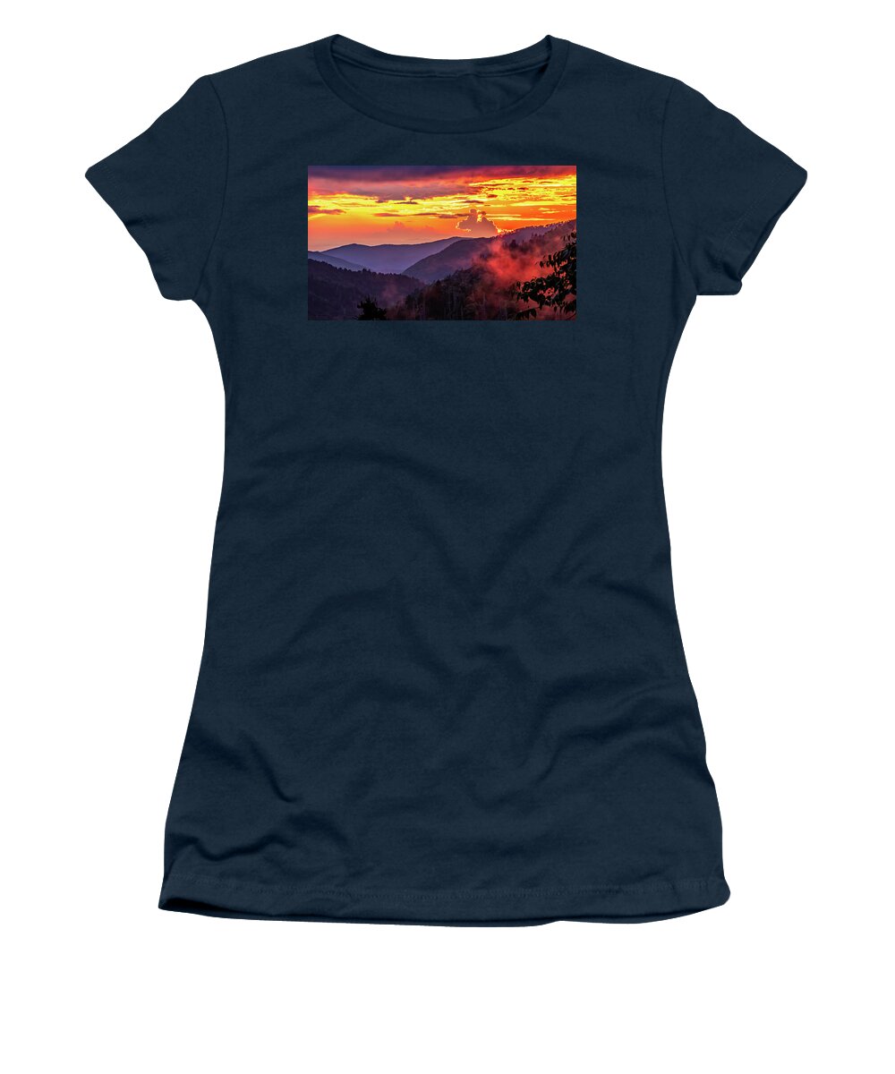 Morton Overlook Women's T-Shirt featuring the photograph Drama at Day's End by Marcy Wielfaert