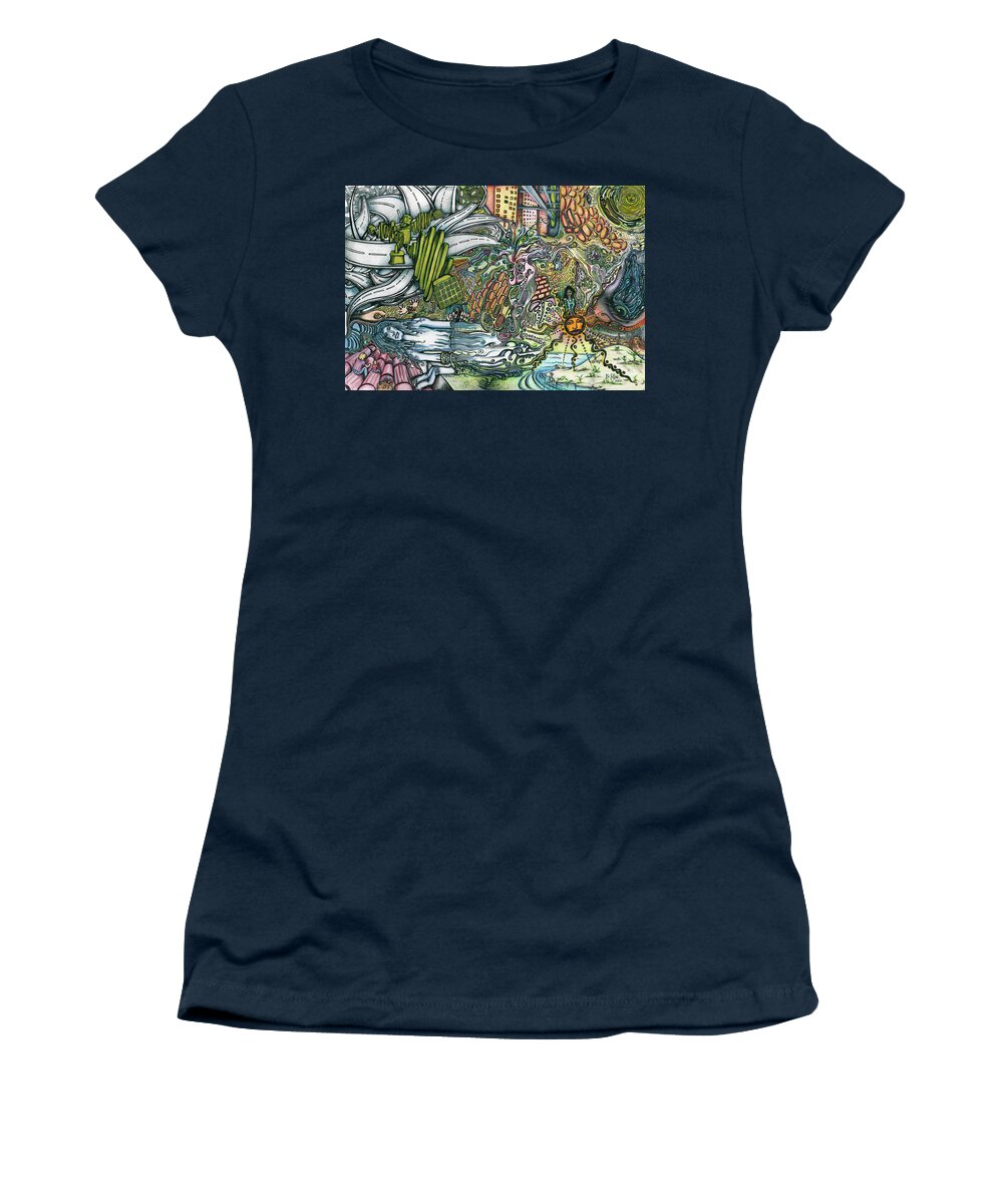 Alcohol Women's T-Shirt featuring the drawing Chimera by KC Pollak