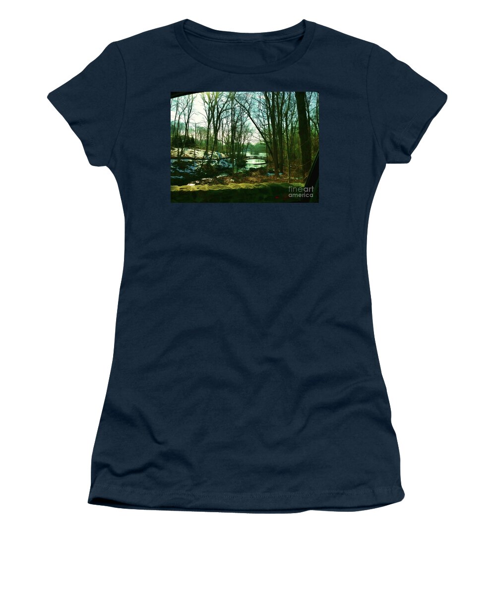 Bridge Women's T-Shirt featuring the photograph Drive-By Shooting #31 - The Drive up West Road by Xine Segalas