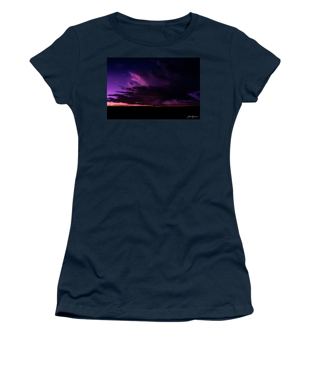 Thunderstorm Women's T-Shirt featuring the photograph Dying Storm by Aaron Burrows