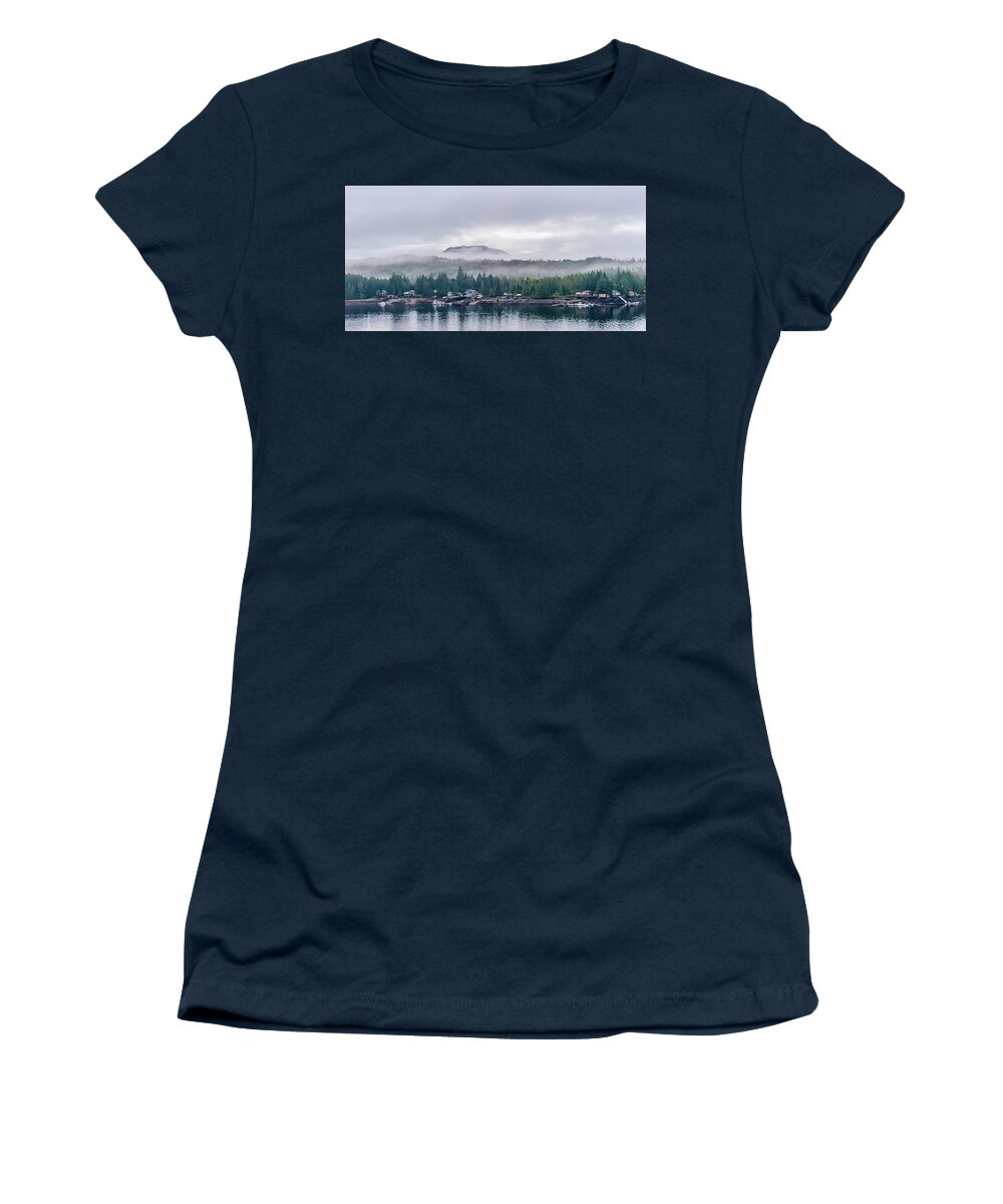 Ketchikan Alaska Women's T-Shirt featuring the photograph Early Morning Fog by Charles McCleanon