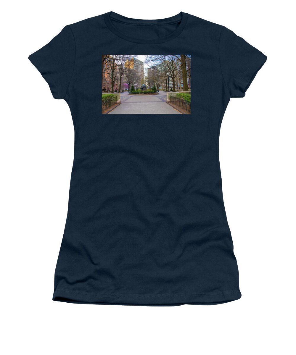 Early Women's T-Shirt featuring the photograph Early Spring Morning - Rittenhouse Square - Philadelphia by Bill Cannon