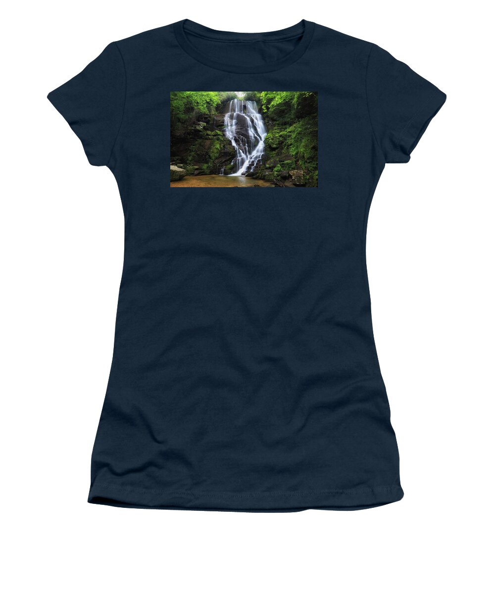 Eastatoe Falls Women's T-Shirt featuring the photograph Eastatoe Falls by Chris Berrier