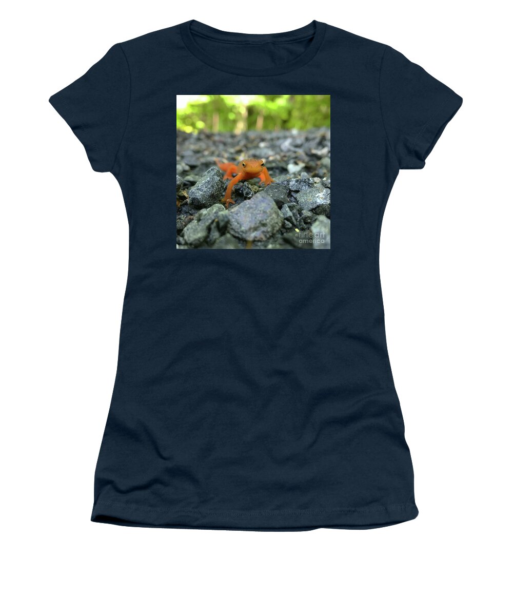 Salamander Women's T-Shirt featuring the photograph Eastern Red Spotted Newt 2 by Amy E Fraser
