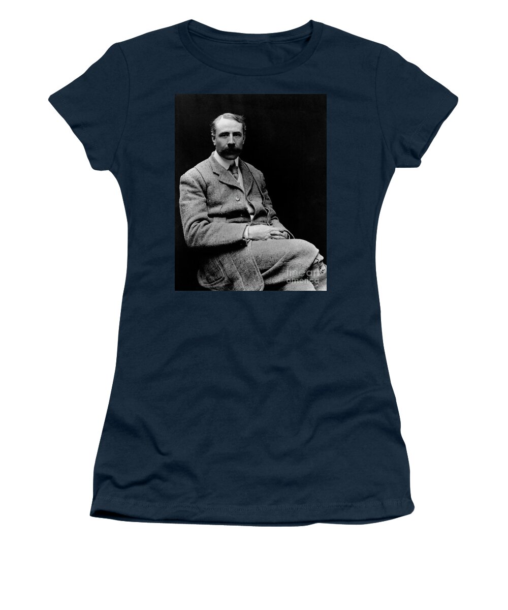 Elgar Women's T-Shirt featuring the photograph Edward Elgar, at time of writing Gerontius, English composer by English School