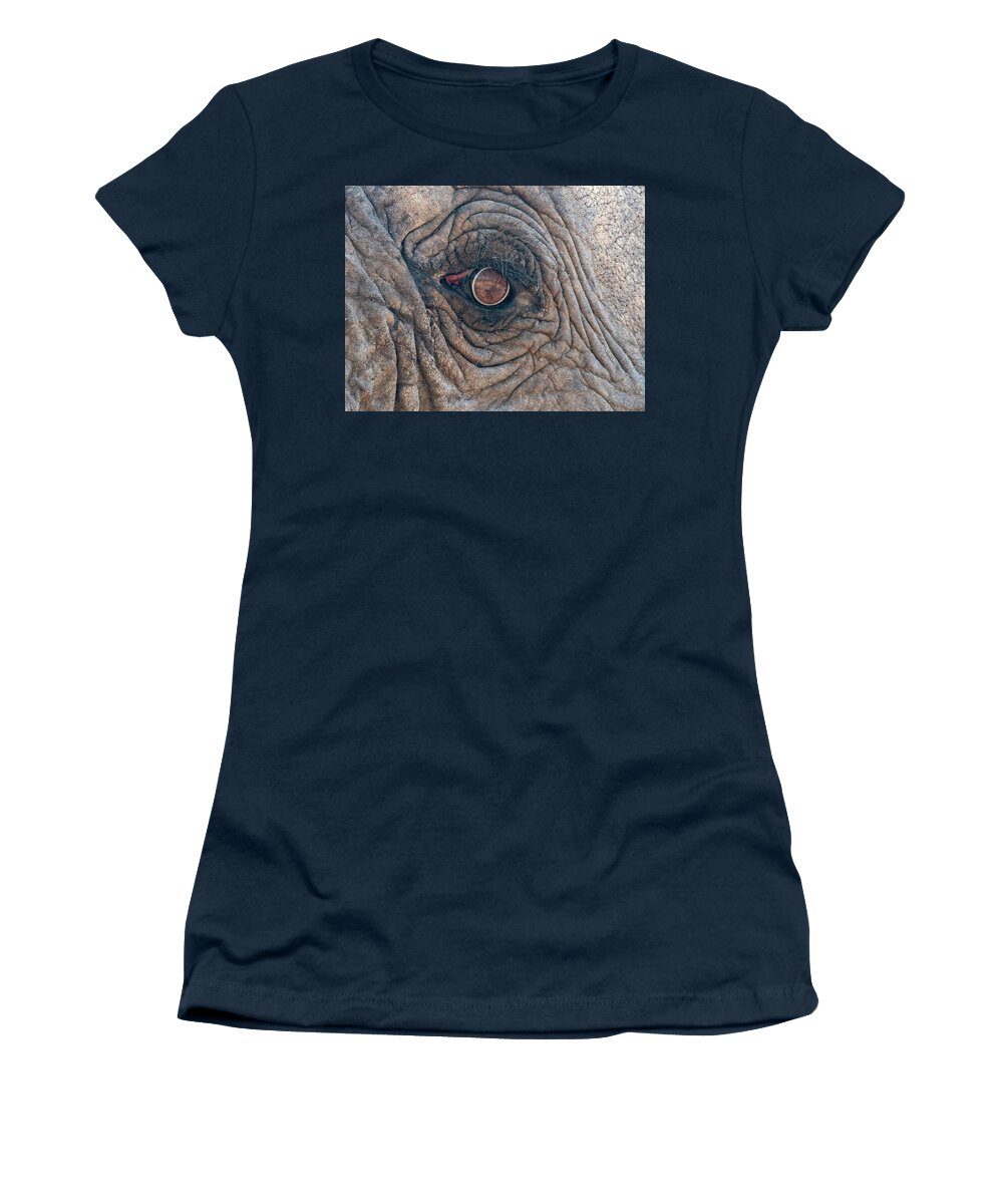 Elephant Women's T-Shirt featuring the photograph Elephant Eye by Mark Hunter