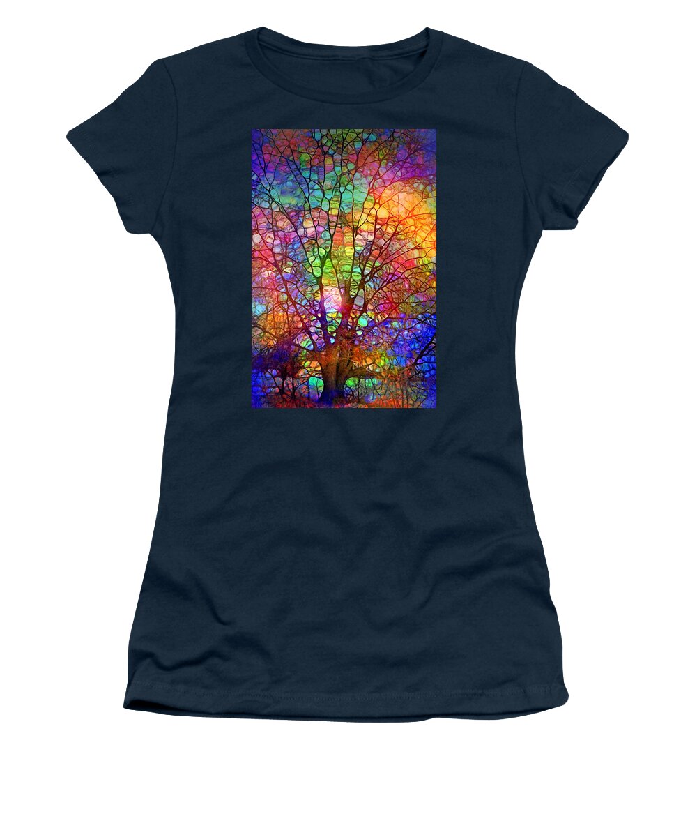 Tree Women's T-Shirt featuring the digital art Even the Tree is Glass on the Inside by Tara Turner