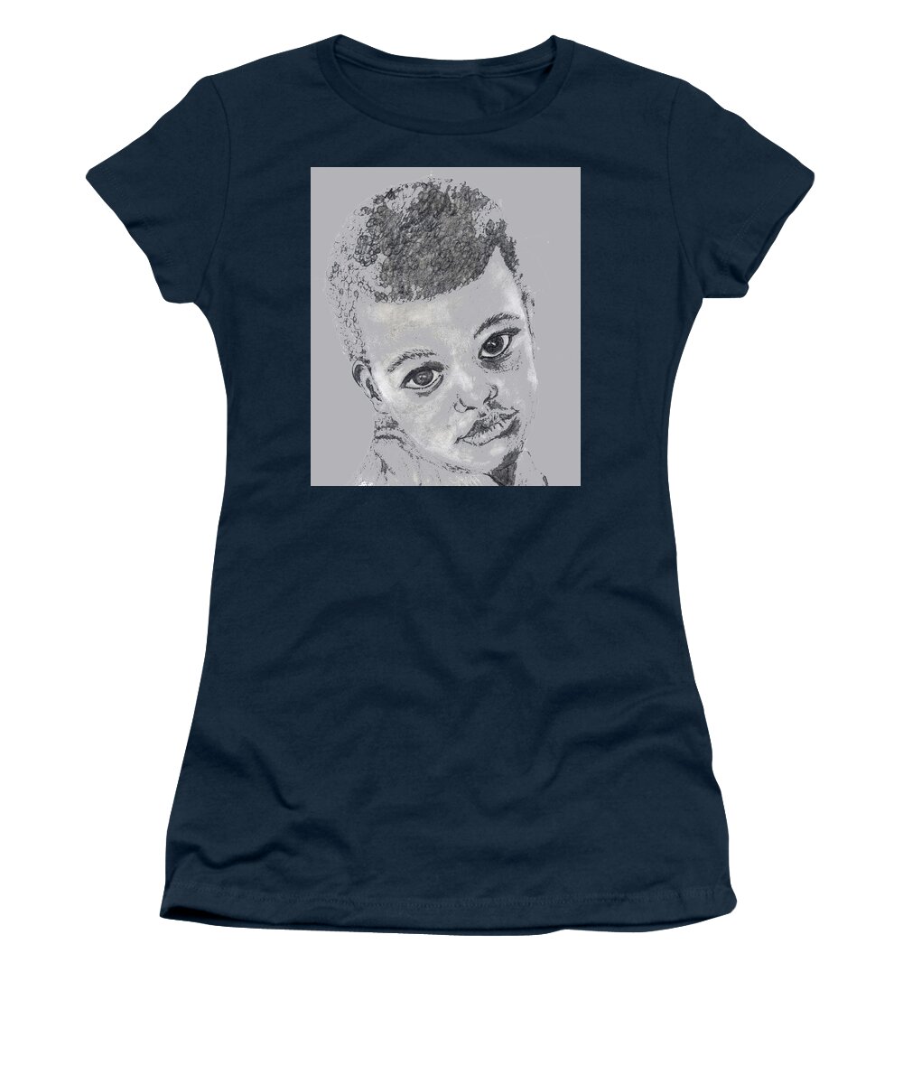 Child Women's T-Shirt featuring the drawing Eyes by Toni Willey