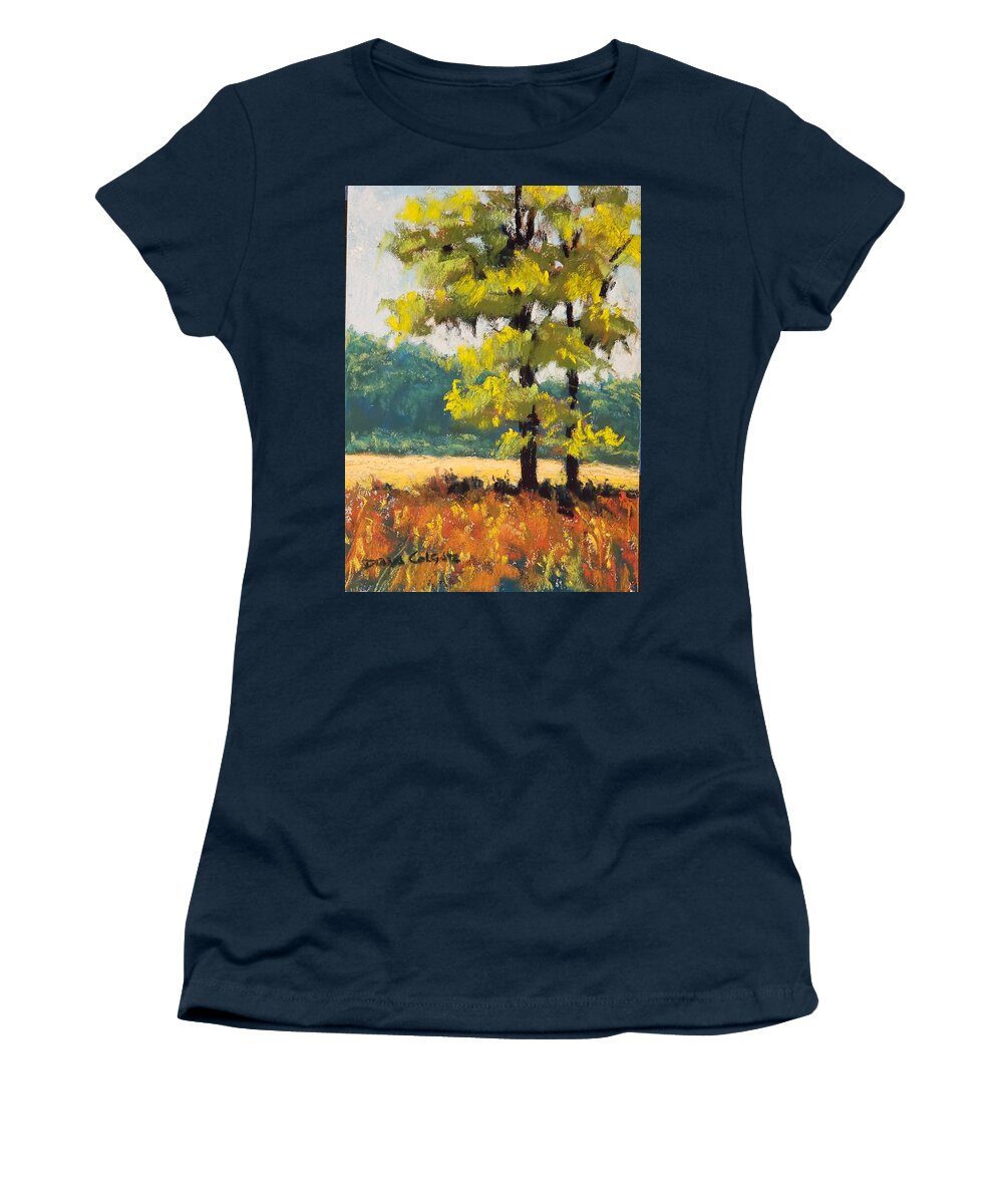 Trees Women's T-Shirt featuring the pastel Fall Explosion by Diana Colgate