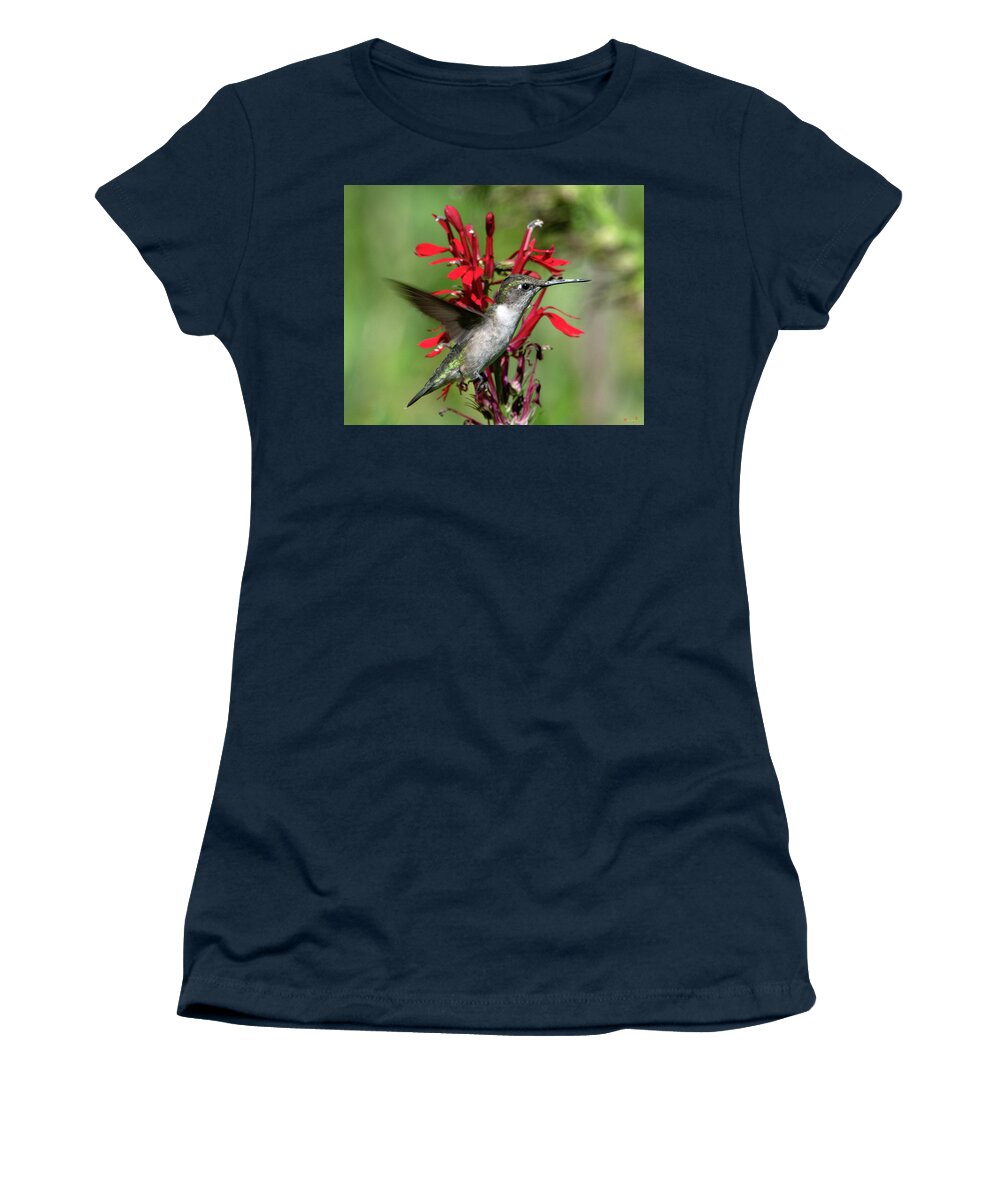 Nature Women's T-Shirt featuring the photograph Female Ruby-throated Hummingbird DSB0325 by Gerry Gantt