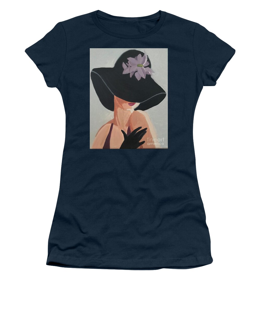 Original Art Work Women's T-Shirt featuring the painting Femme Fatale #1/3 by Theresa Honeycheck