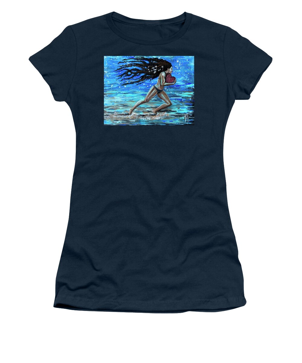 Runner Women's T-Shirt featuring the painting Fight the fine fight of the faith by Artist RiA