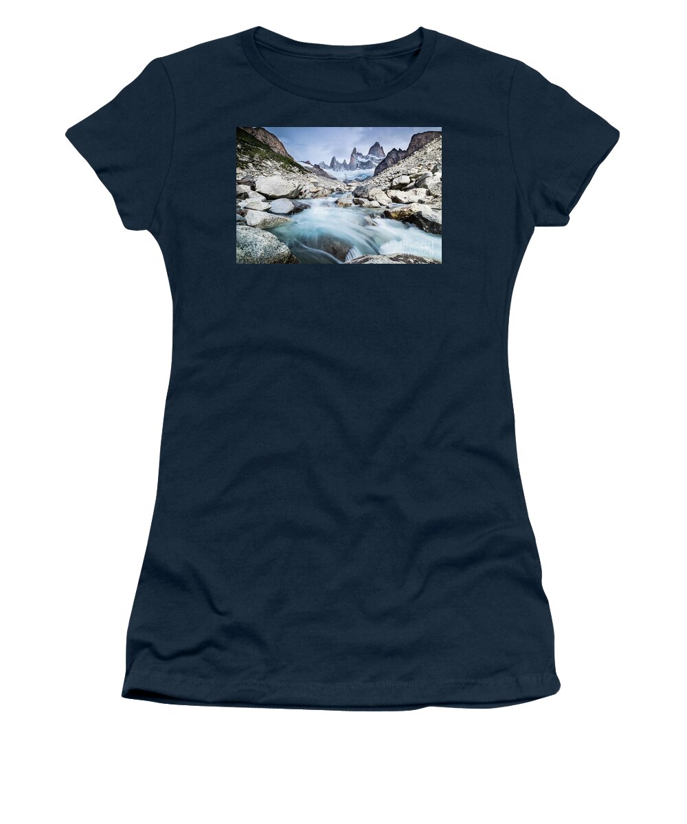 Granite Women's T-Shirt featuring the photograph Fitz Roy on a cloudy day by Olivier Steiner