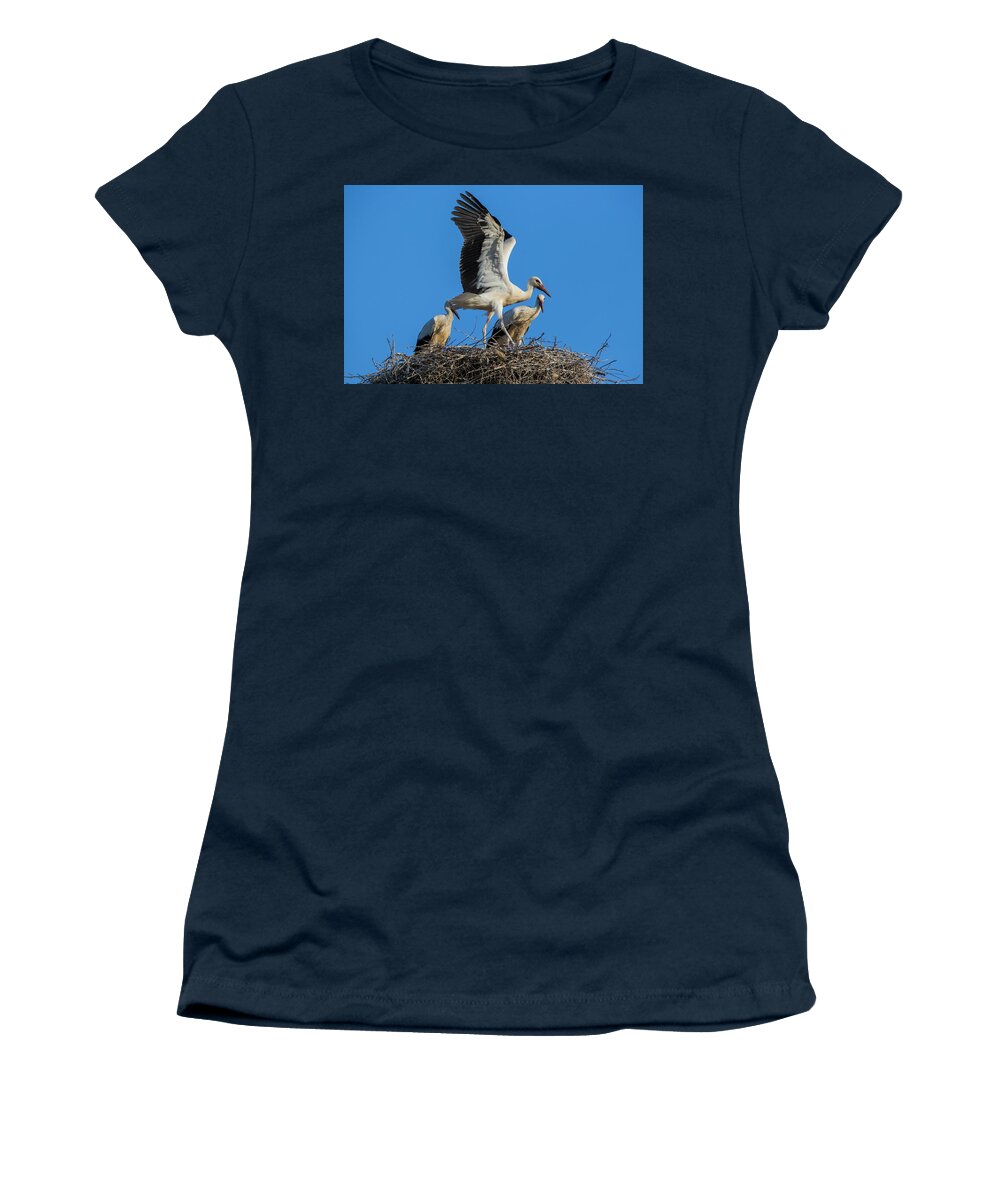 White Women's T-Shirt featuring the photograph Flight Lessons by Mircea Costina Photography