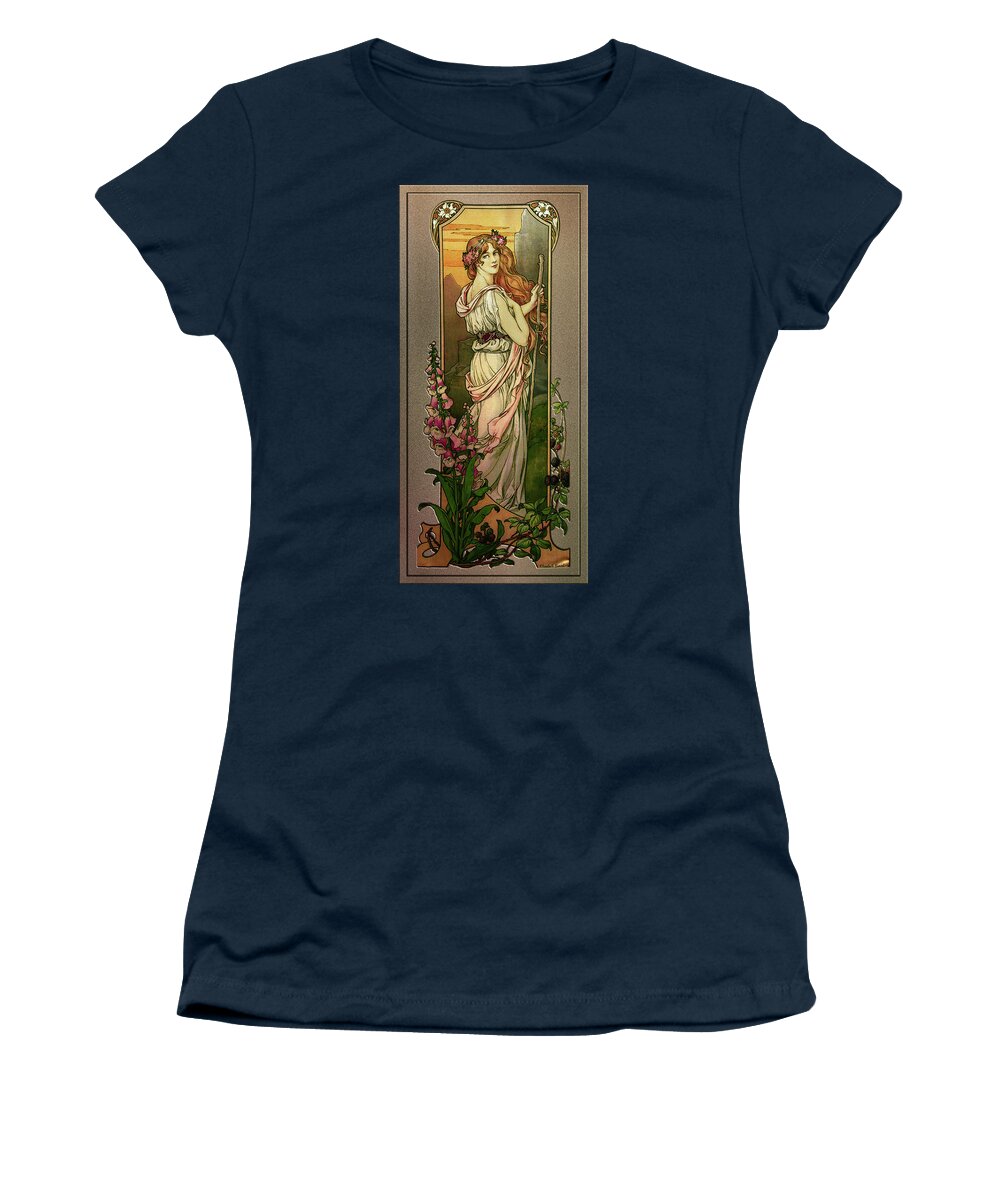 Flowers Of Mountains Women's T-Shirt featuring the painting Flowers Of Mountains by Elisabeth Sonrel by Rolando Burbon