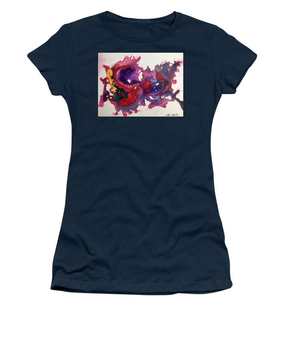  Women's T-Shirt featuring the painting Flowing Art by Kate by Lew Hagood