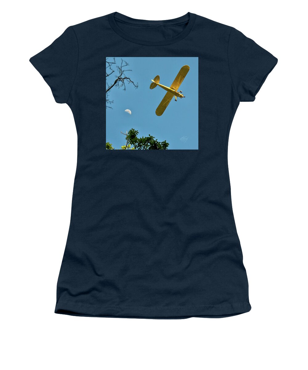 Airplane Women's T-Shirt featuring the photograph Fly Me to the Moon by Michael Frank