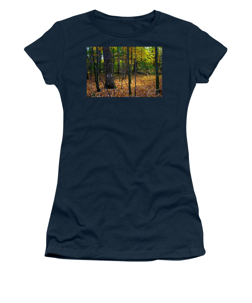 Forest In The Poconos Women's T-Shirt featuring the photograph Forest In The Poconos by Barbra Telfer
