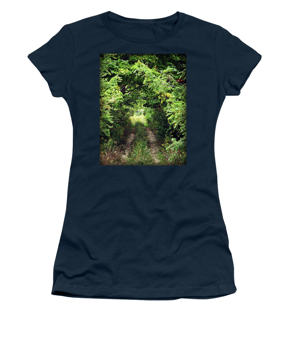 Forest Path Women's T-Shirt featuring the photograph Forest Path by Cyryn Fyrcyd