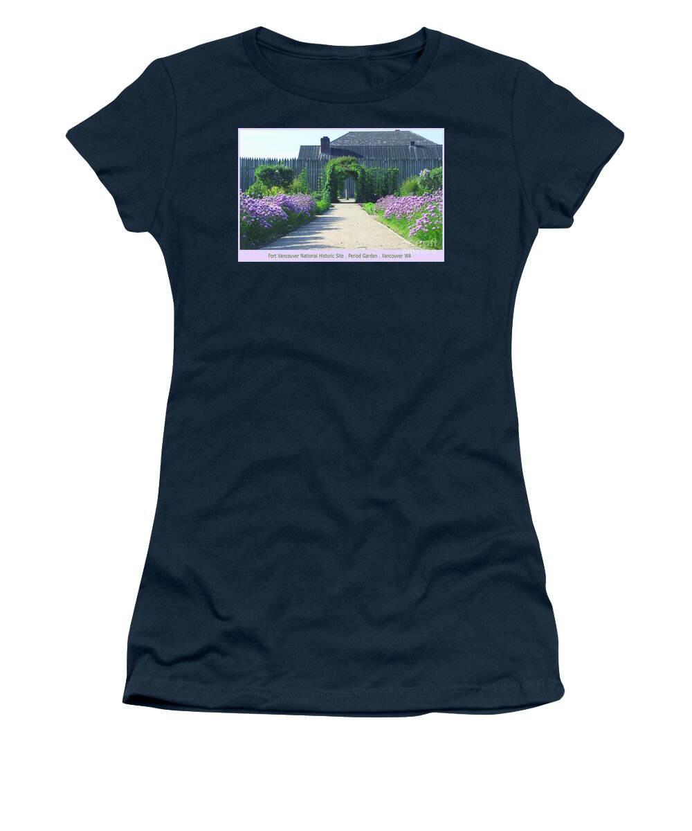 Purple Women's T-Shirt featuring the photograph Fort Vancouver NHS Period Garden by Rich Collins