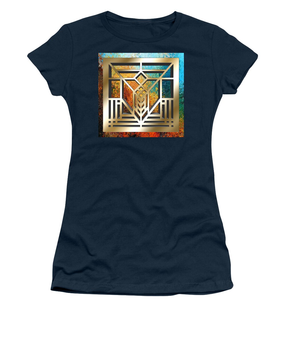 Frank Lloyd Wright Women's T-Shirt featuring the digital art Frank Lloyd Wright Design 3D by Chuck Staley