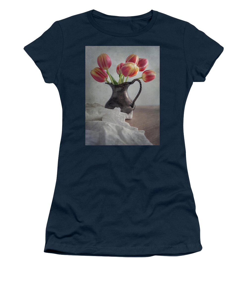 Flower Women's T-Shirt featuring the photograph Fresh red tulips by Jaroslaw Blaminsky