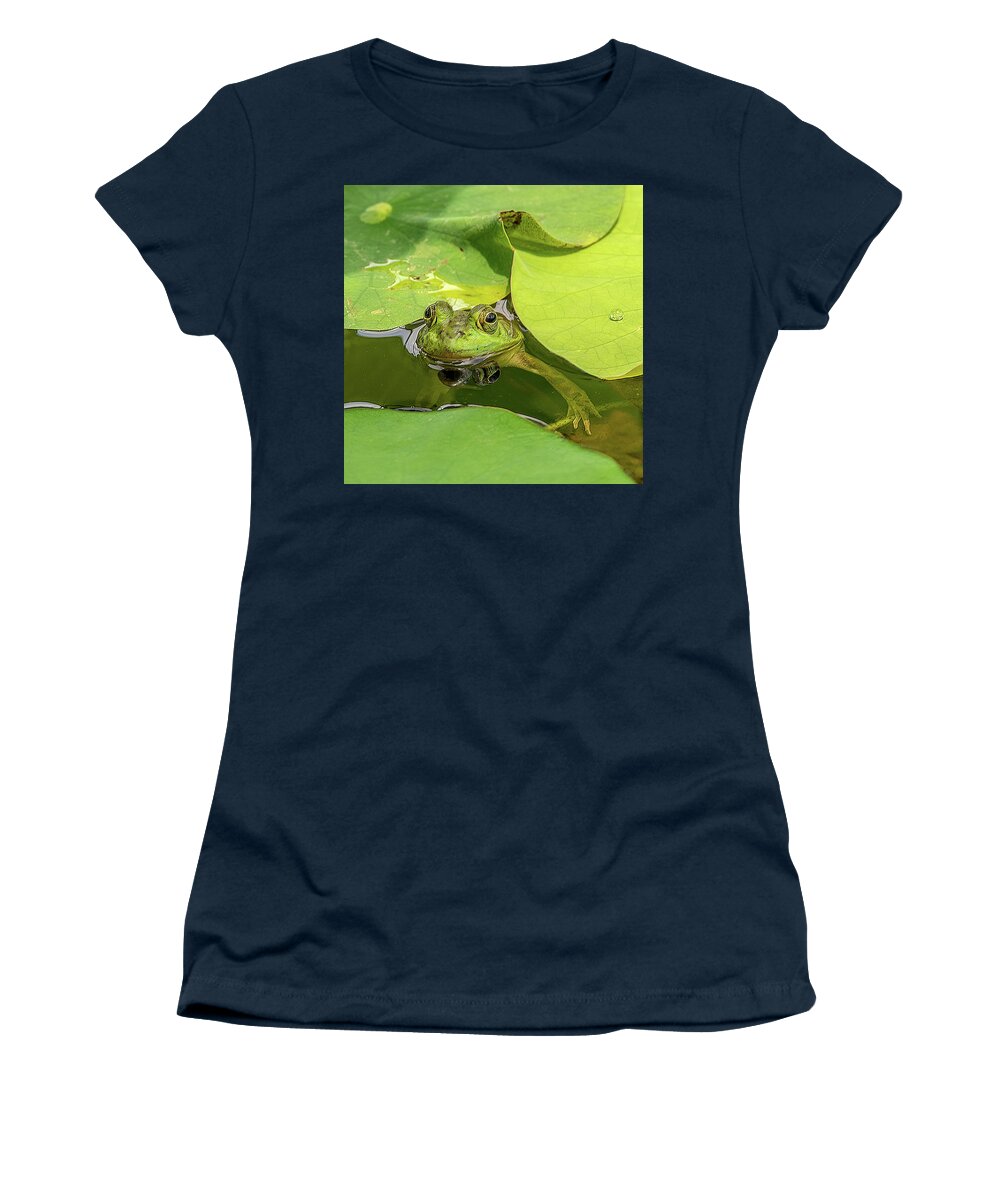 Frog Women's T-Shirt featuring the photograph Frog by Minnie Gallman