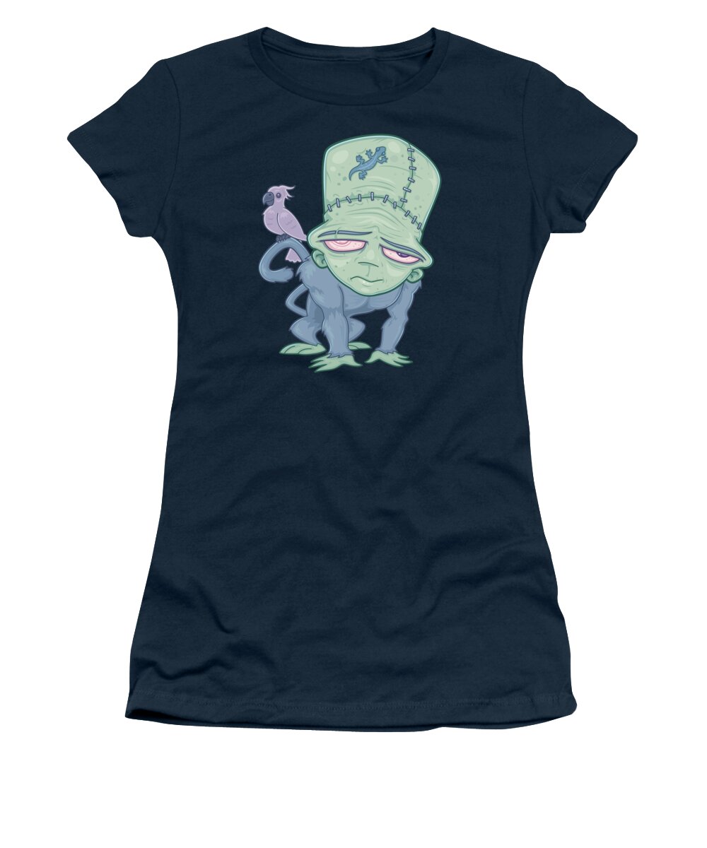 Monster Women's T-Shirt featuring the digital art Frunkee - Frankenstein Monkey Creature by John Schwegel